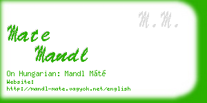 mate mandl business card